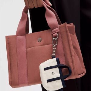 Daily Multi Pocket Nano Canvas Tote Bag - Natural True Navy